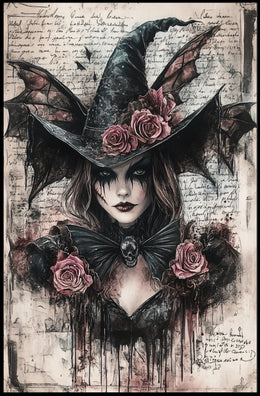 Enigmatic Witch Portrait Poster