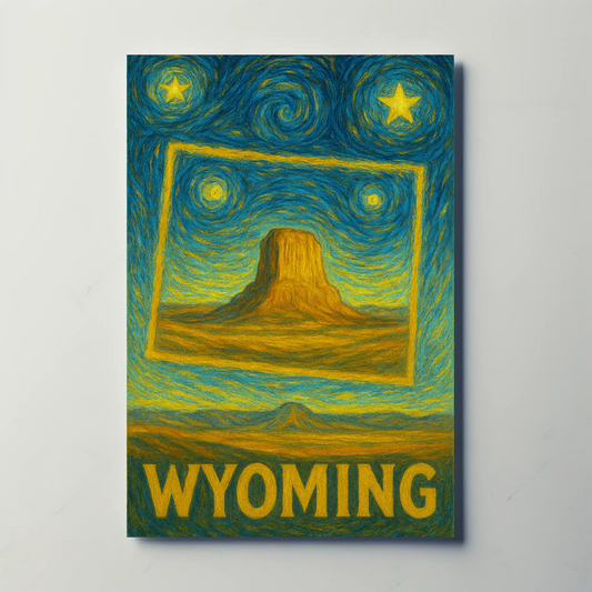 Wyoming Starry Night Poster
