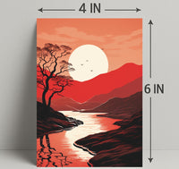 Tranquil Sunset Landscape Poster