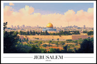 Jerusalem Skyline with Dome of the Rock Cityscape Poster
