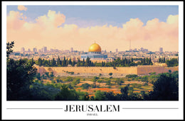Jerusalem Skyline with Dome of the Rock Cityscape Poster