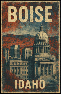 Boise Skyline Minimalist Travel Poster