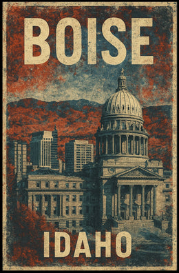 Boise Skyline Minimalist Travel Poster