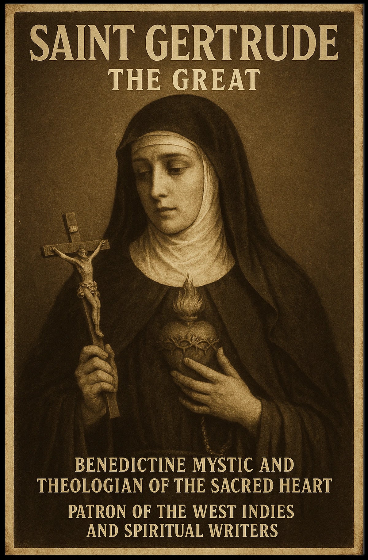 Saint Gertrude The Great Poster