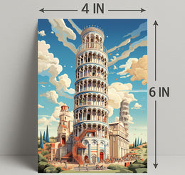 The Leaning Tower Of Pisa Artistic Poster PosterGoat