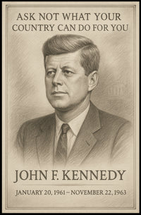 John F Kennedy Inspirational Quote Art Print Wall Decor PosterGoat
