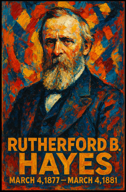 Rutherford B. Hayes 19th President of the United States Glitch Hop Art Poster