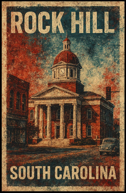 Vintage Rock Hill Architecture Collector Poster