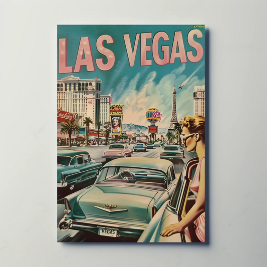 Las Vegas Retro Scene Poster