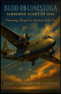 Budd RB Conestoga WWII Aircraft Vintage Poster PosterGoat