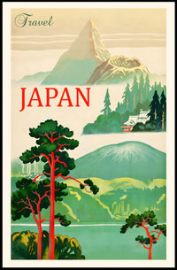 Vintage Japan Mount Fuji Travel Poster
