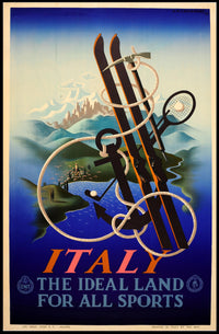 Italy Sports Adventure Vintage Poster Art Deco Influence PosterGoat