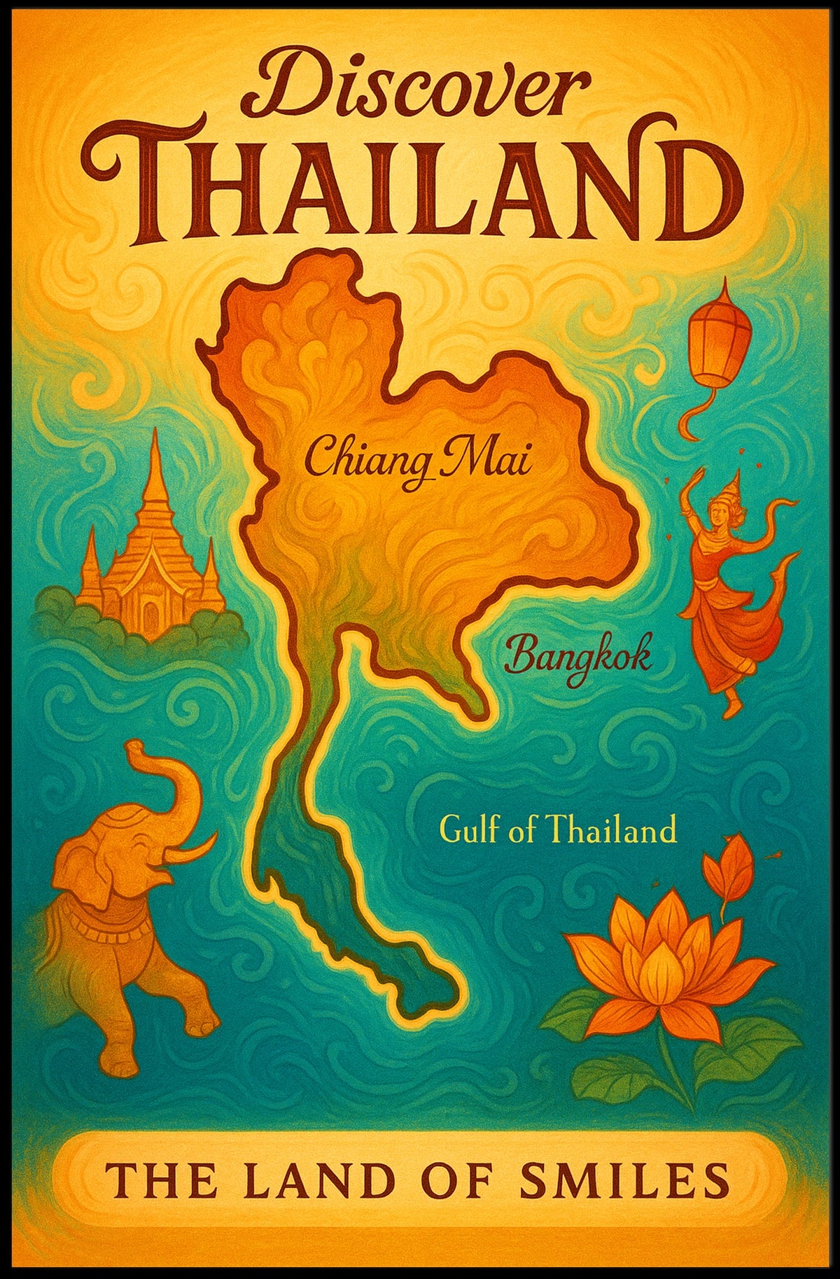 Thailand Travel Landmarks Culture Posters Poster