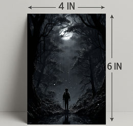 Moonlit Journey Through The Forest Poster