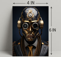 Steampunk Cyborg Portrait Poster PosterGoat