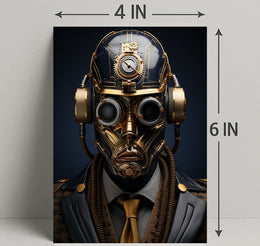 Steampunk Cyborg Portrait Poster PosterGoat