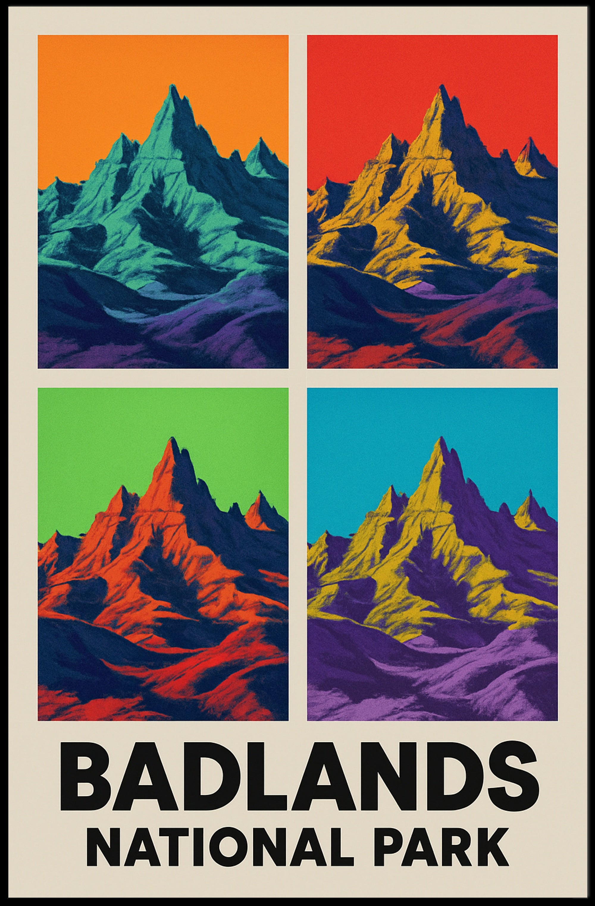 Vibrant Badlands National Park Poster