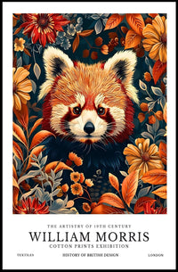 Vibrant Red Panda Nature Illustration Artistic Poster