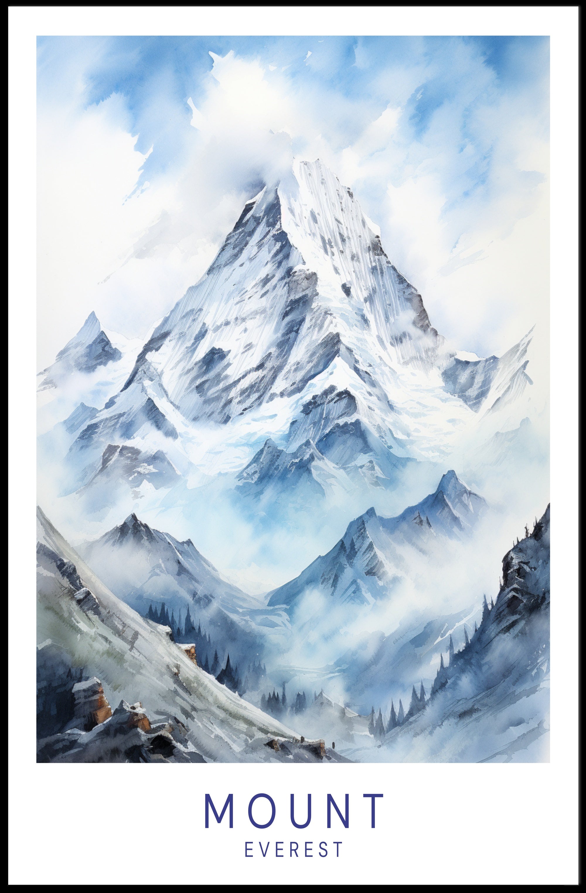 Mount Everest Adventure Art Travel Poster PosterGoat