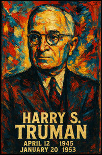 Harry S. Truman 33rd President of the United States Glitch Hop Art Poster