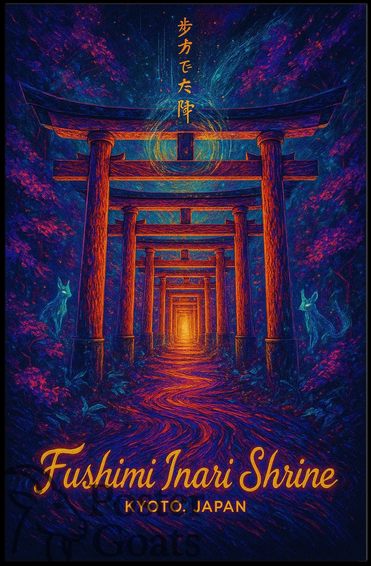 Fushimi Inari Shrine Surreal Artistic Cultural or Heritage Poster