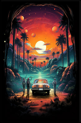 Cosmic Journey at Sunset Poster
