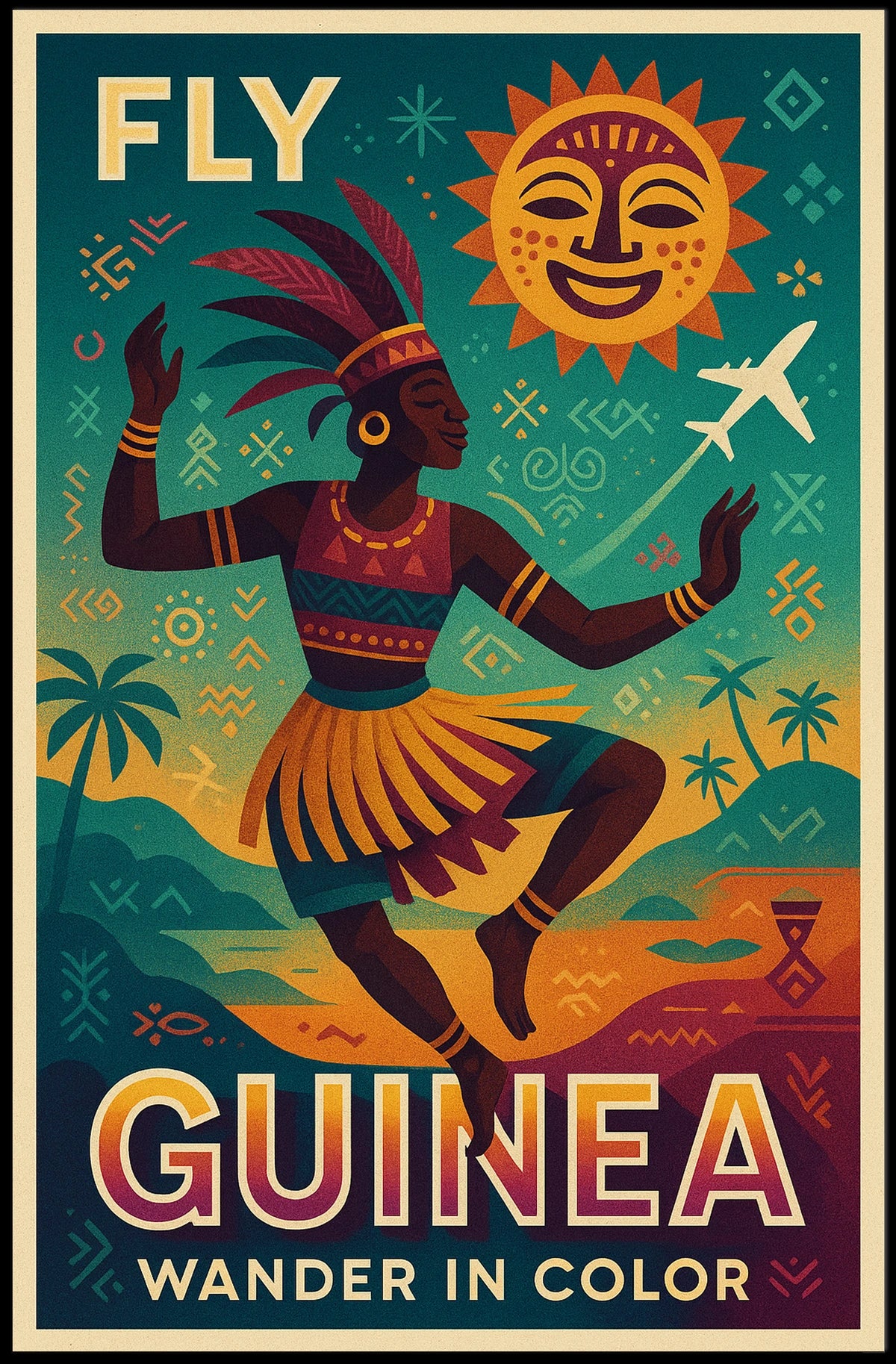 Fly Guinea Wander In Color Poster