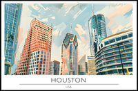 Houston Skyline Art Poster