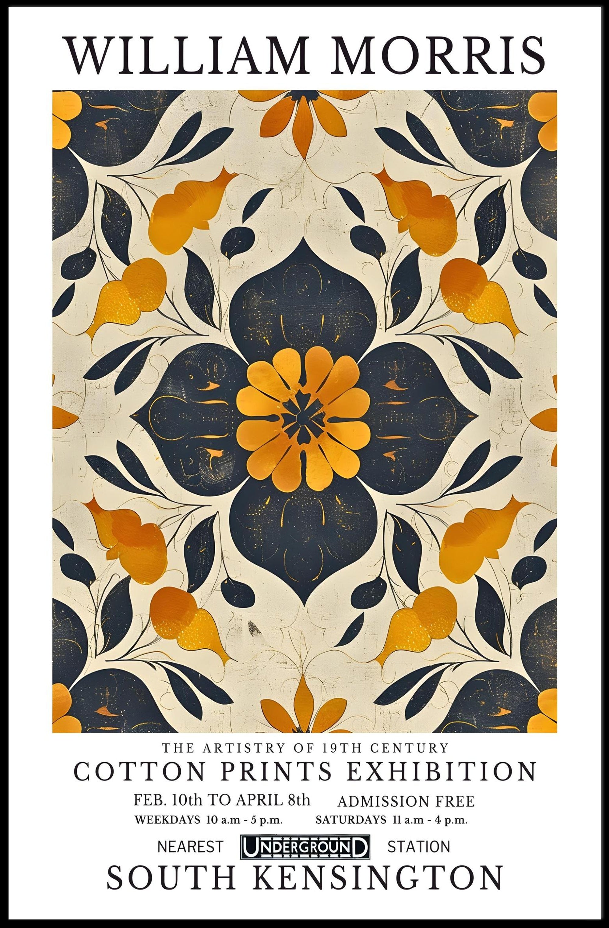 William Morris Cotton Prints Exhibition Poster