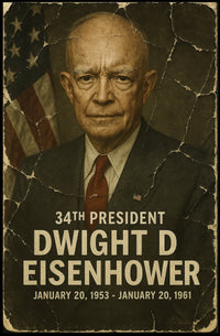 Dwight D. Eisenhower 34th President of the United States Damaged Photograph Poster