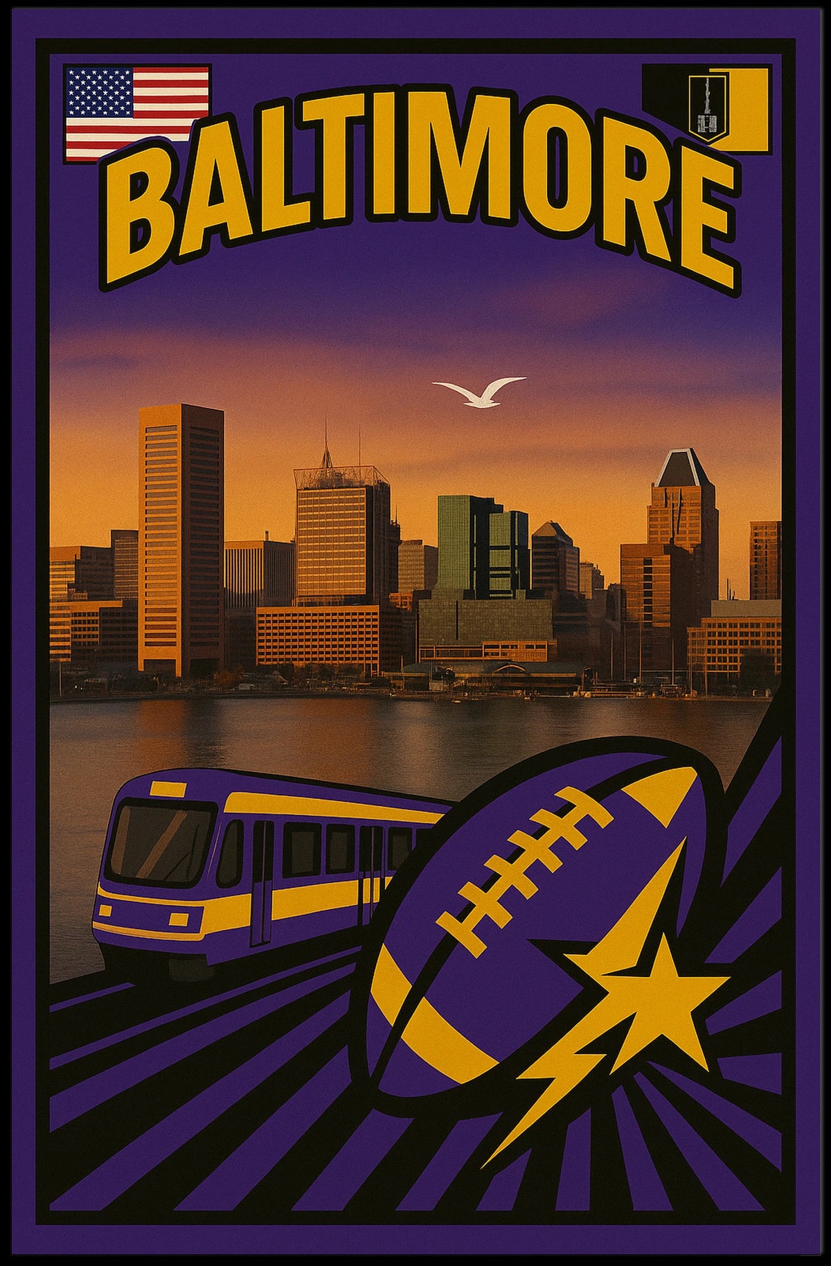 Baltimore Cityscape Poster
