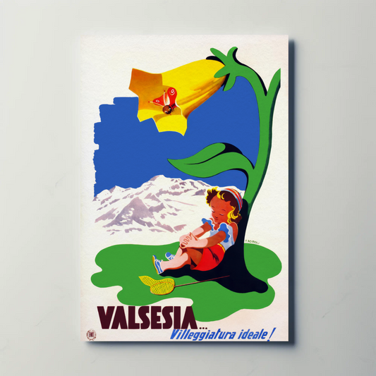 Valsesia Vintage Poster Ideal Vacation