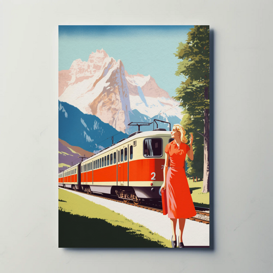 Vintage Poster Swiss Mountain Train