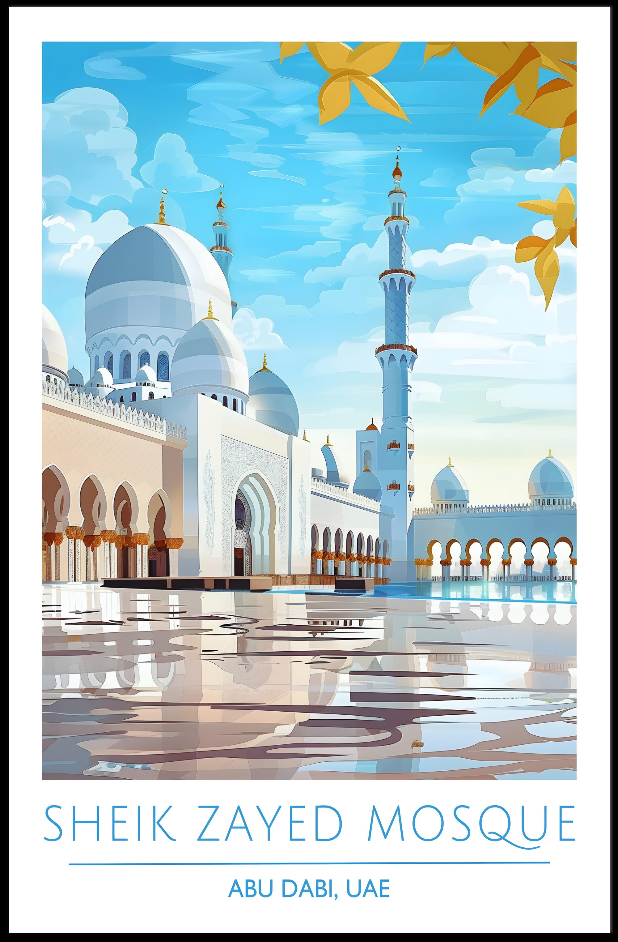 Sheikh Zayed Mosque Elegance: Cultural or Heritage Poster