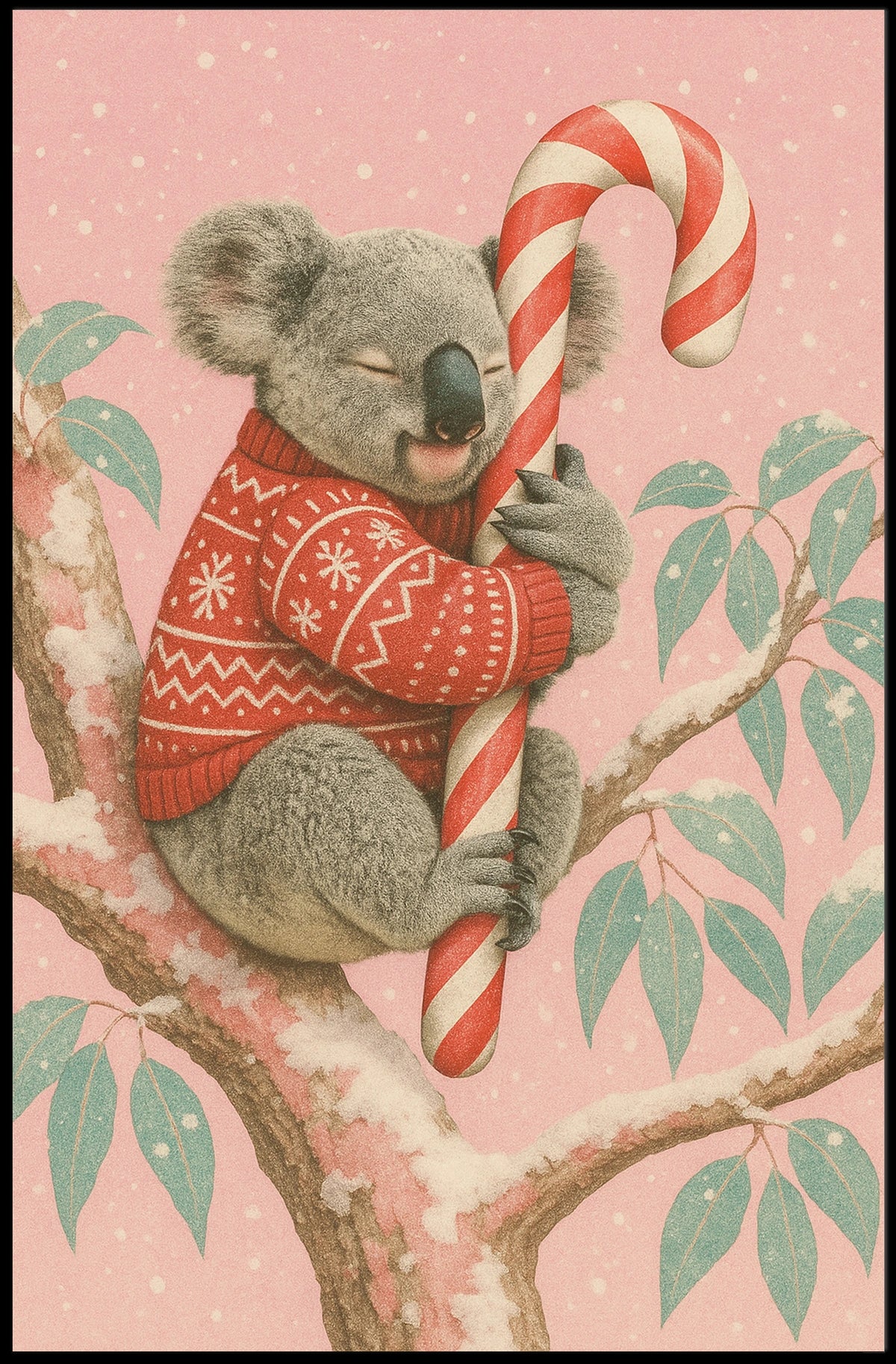 Cozy Koala Christmas Poster