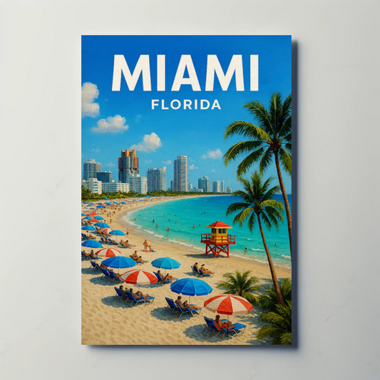 Miami Beach Florida Lifeguard Tower City Coast Poster
