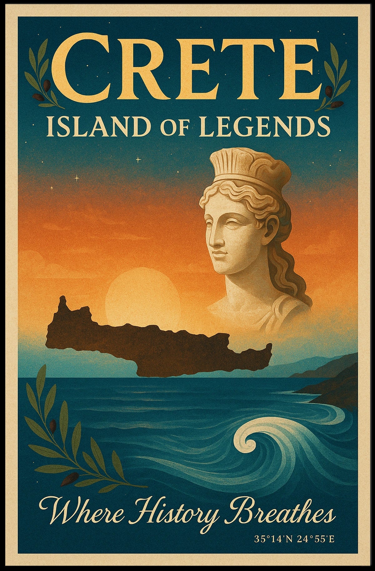 Crete Greece Mythology Art Print - Cultural or Heritage Poster