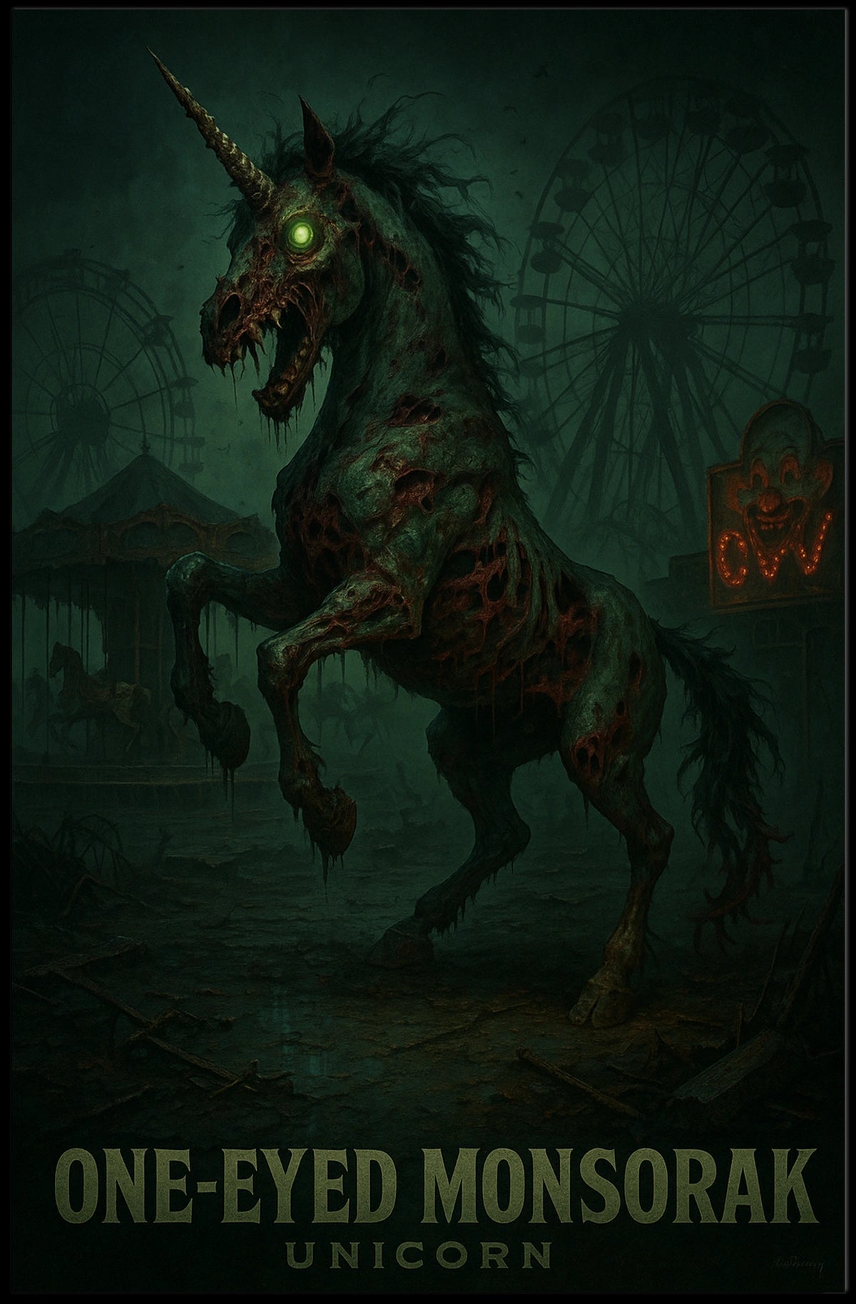 One-Eyed Monsorak Unicorn Poster