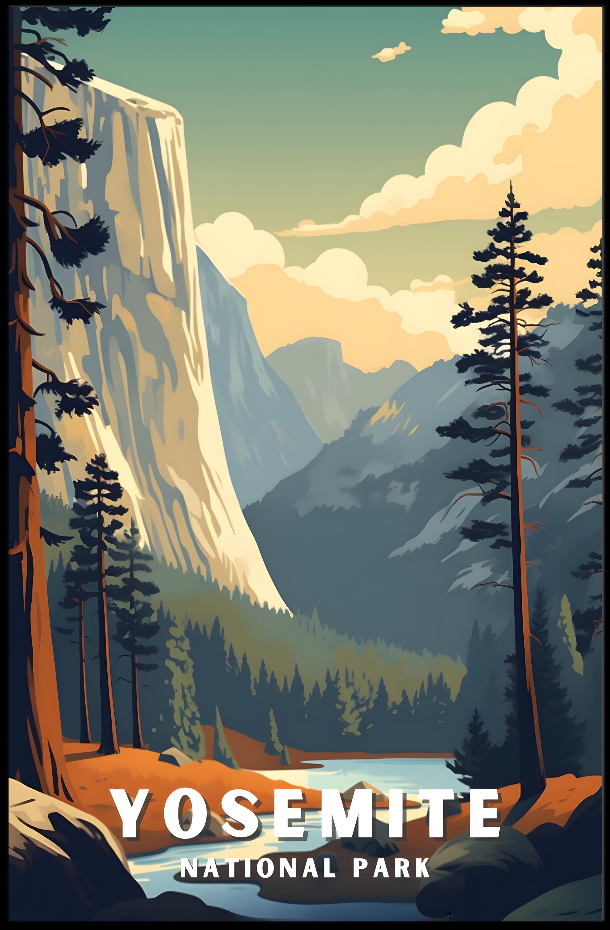 Yosemite Vintage Travel Poster Wall Art Print