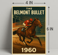 Vintage Horse Racing Thrills 1960s Sports Poster