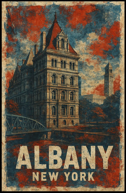 Albany Architecture Line Art Traveler Poster