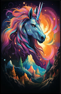 Majestic Unicorn Fantasy Art Poster for Walls