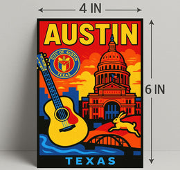 Vibrant Austin, Texas Poster PosterGoat