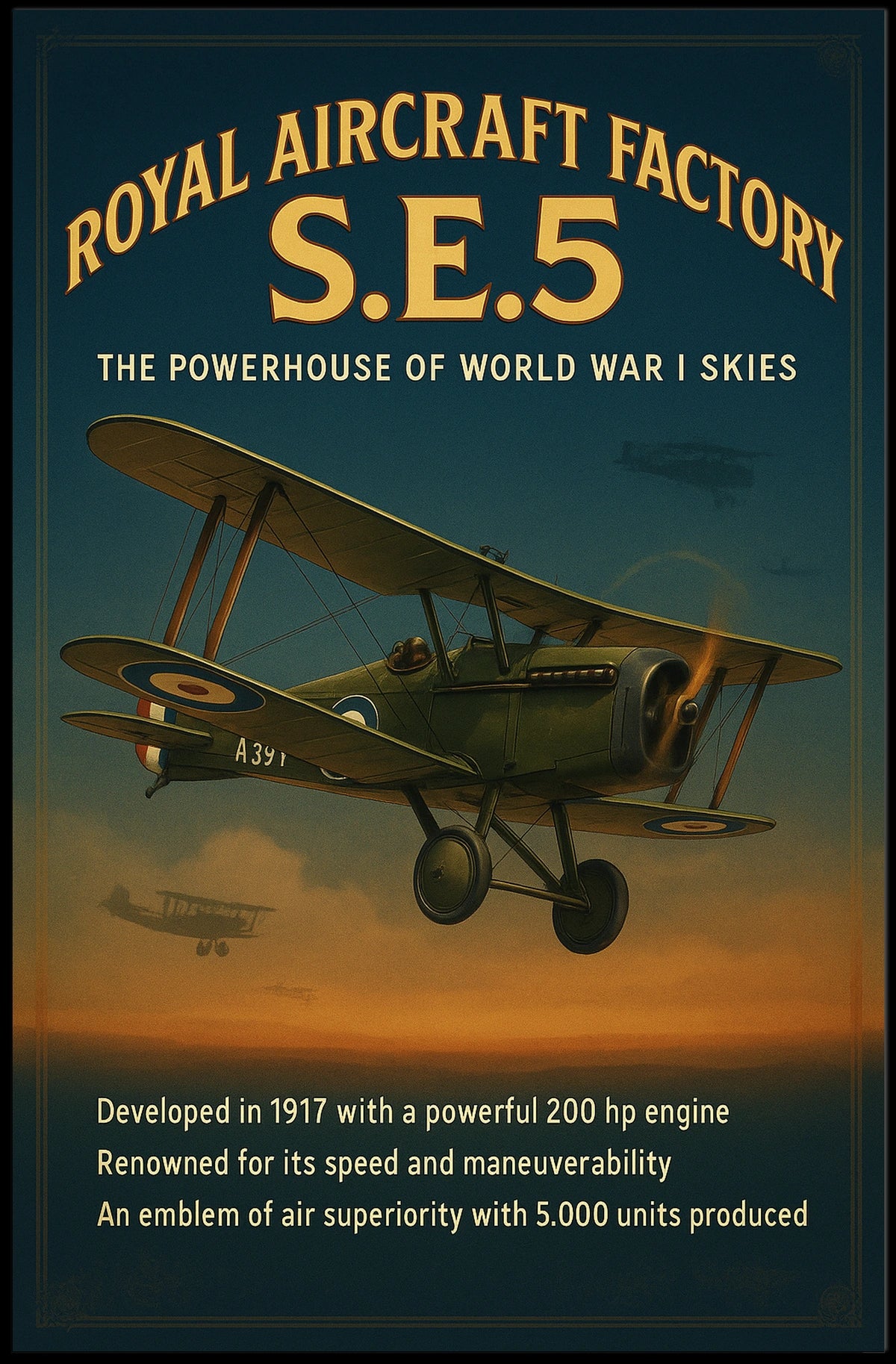 S.E.5 The Powerhouse of World War I Skies Poster