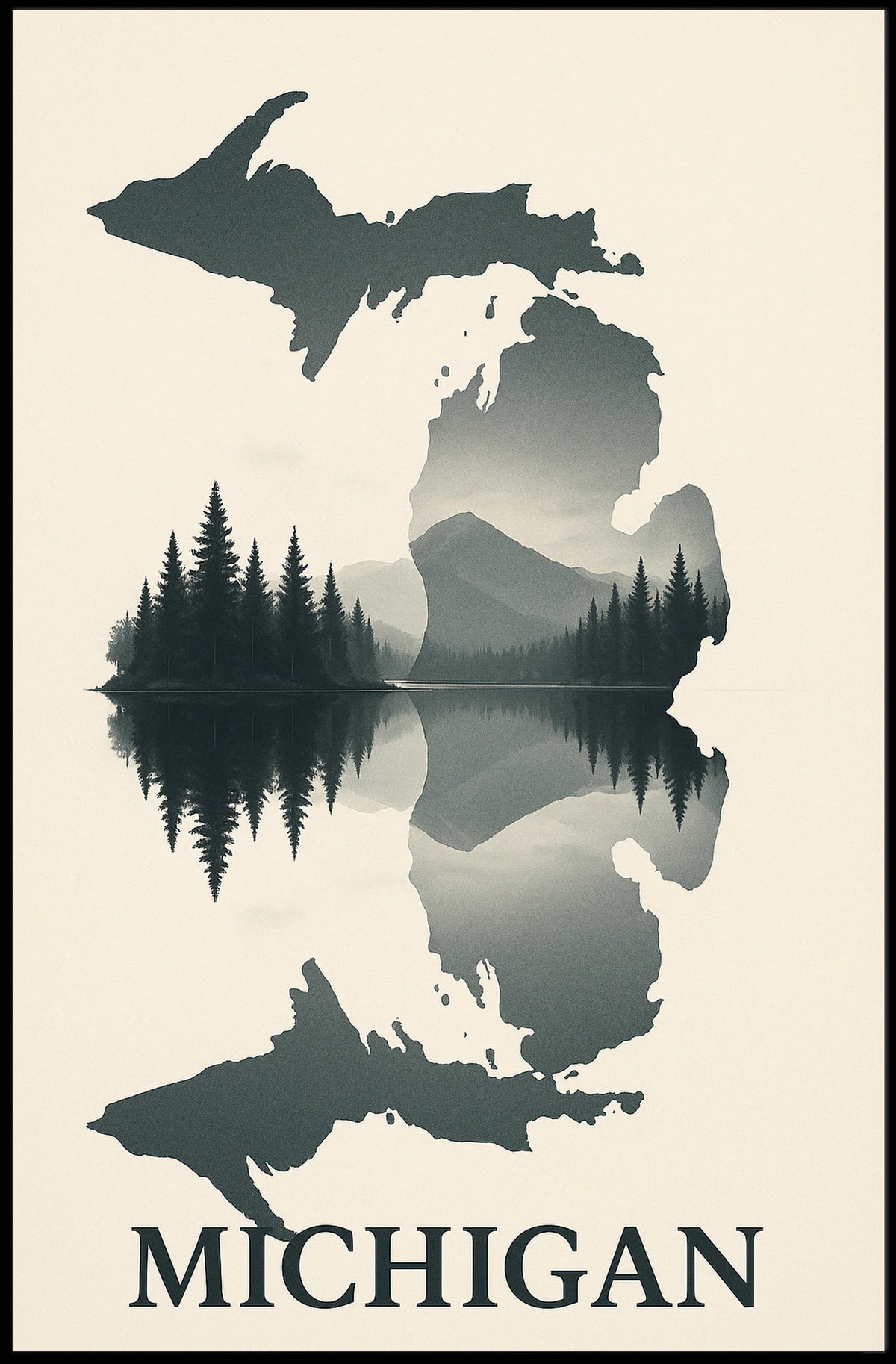Michigan Landscape Reflection Poster