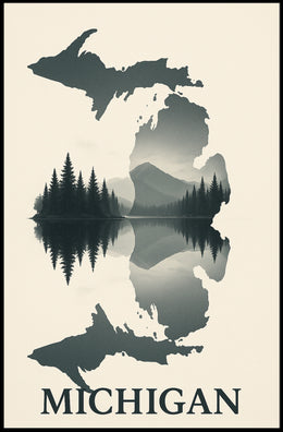 Michigan Landscape Reflection Poster