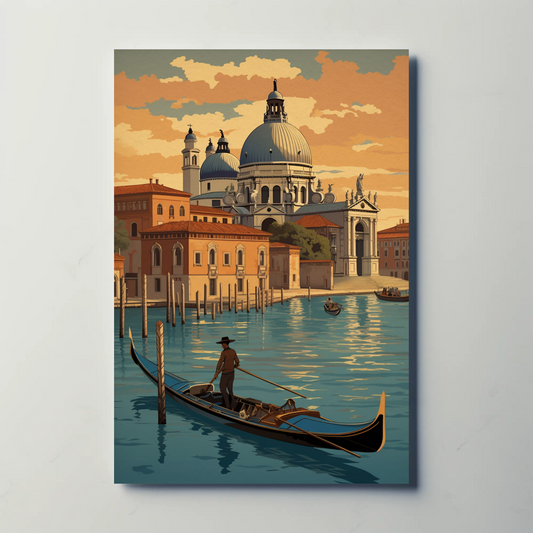 Venice Italy Gondola Canal Daylight Travel Poster