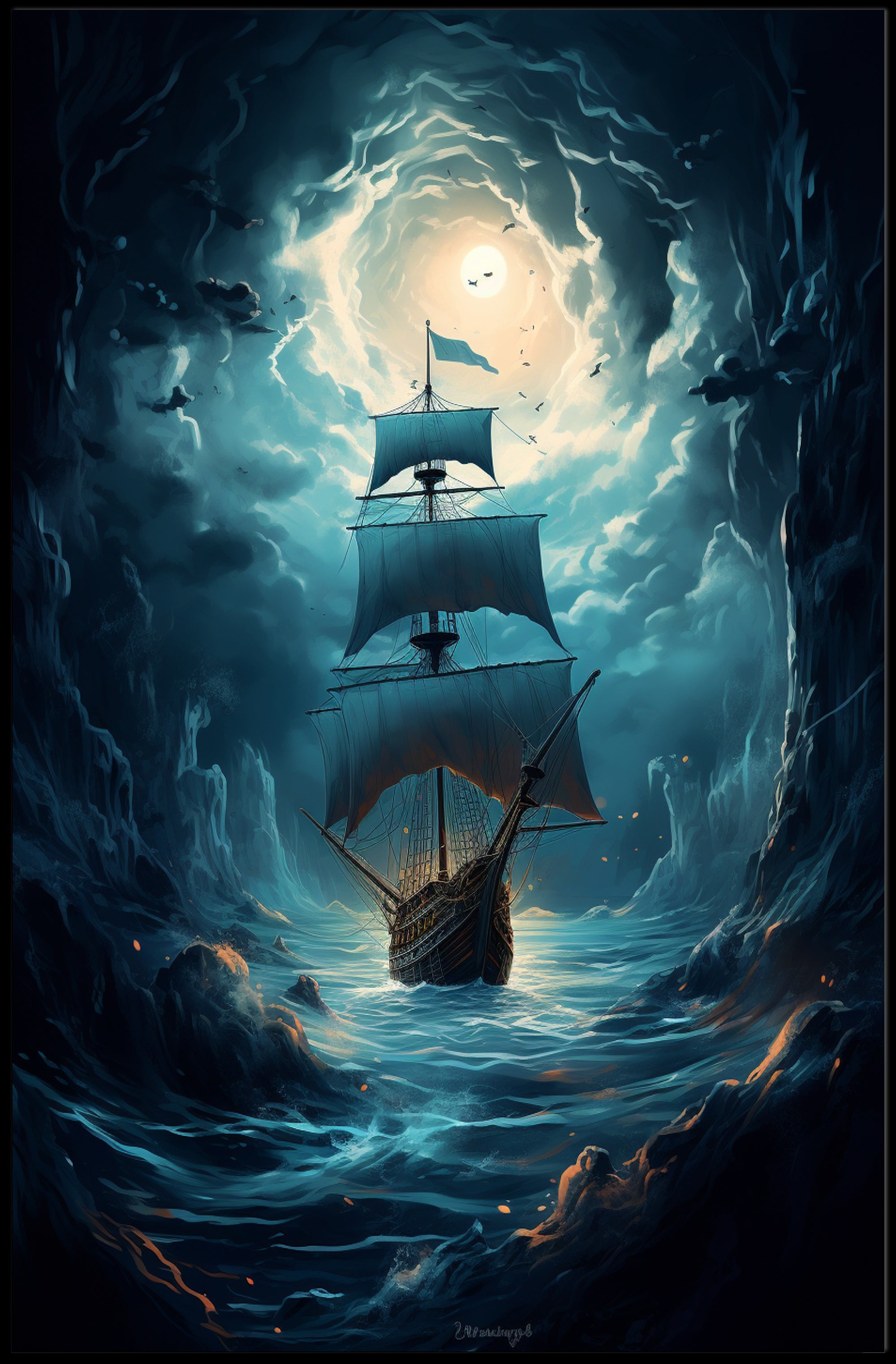 Voyage Through The Storm Poster PosterGoat