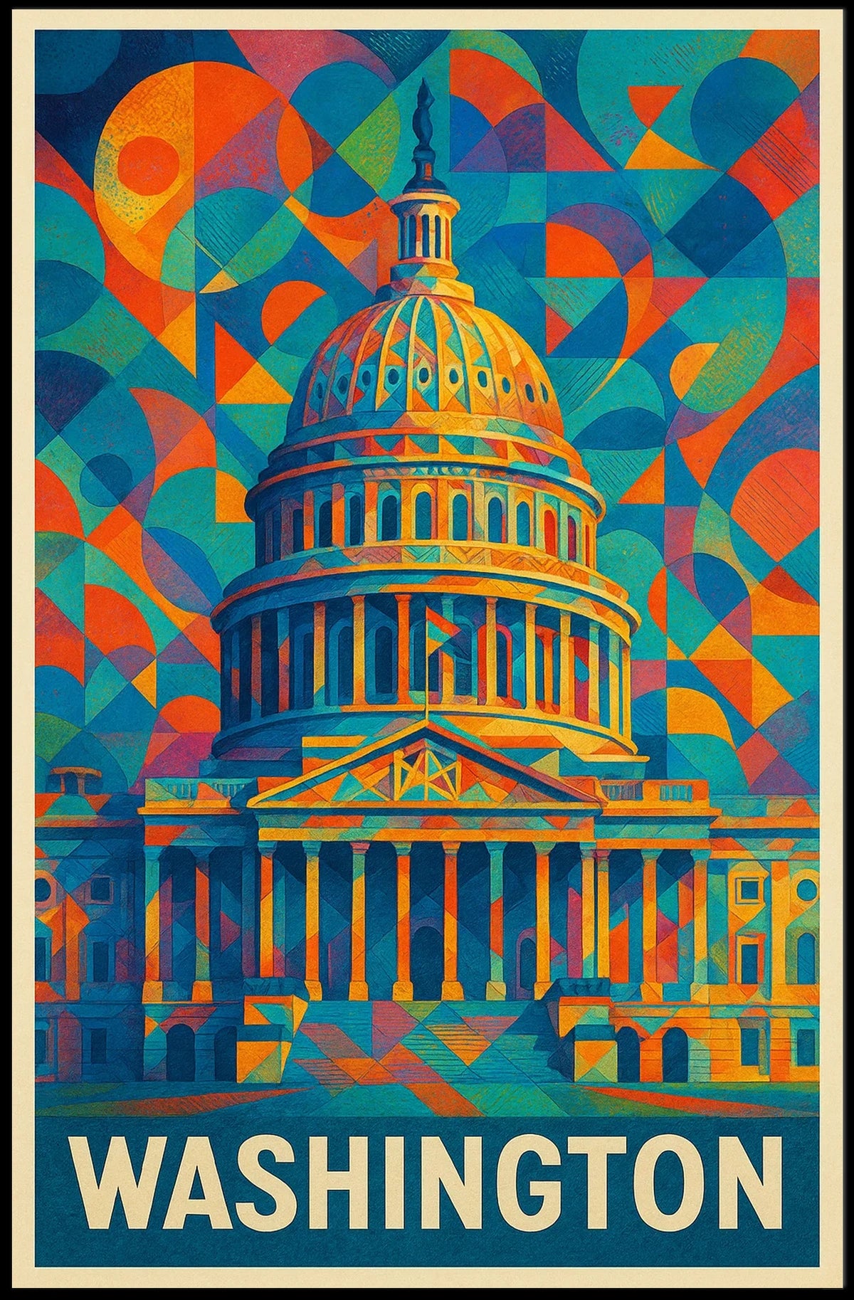 Washington Capitol Art Poster