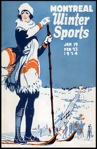 Montreal Winter Sports Vintage 1920s Sports Poster PosterGoat